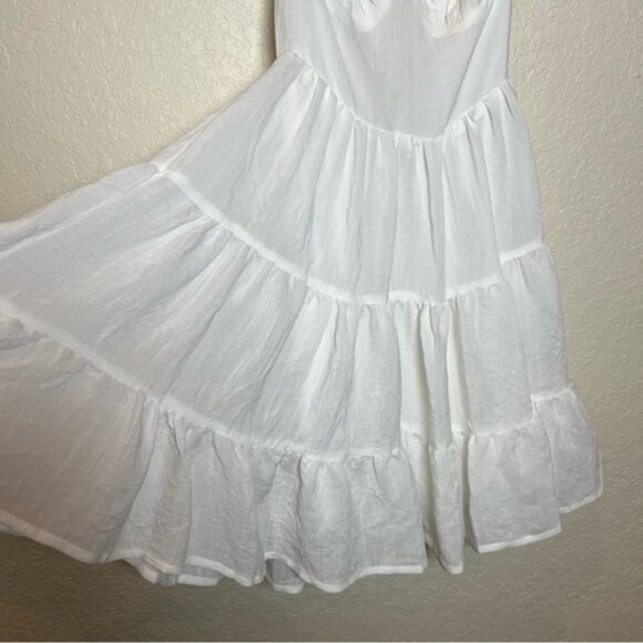 Princess Polly Danny white open back fit and flare tiered ruffled mini dress - Picture 8 of 13